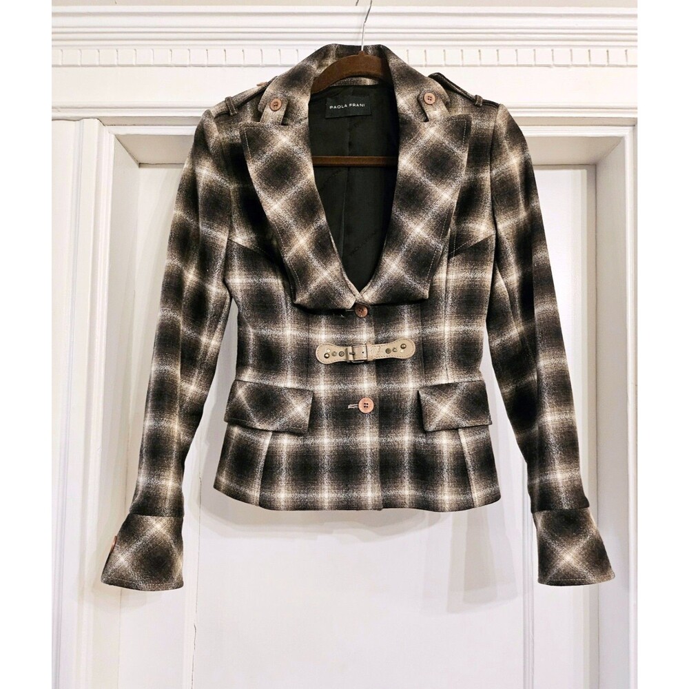 Paola Frani Plaid Jacket, IT 42, US 6